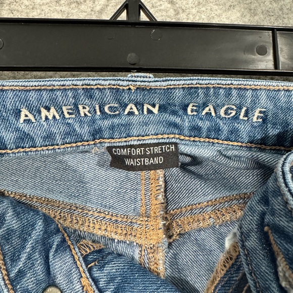American Eagle Outfitters Ripped Blue Mom Jeans - Picture 3 of 5